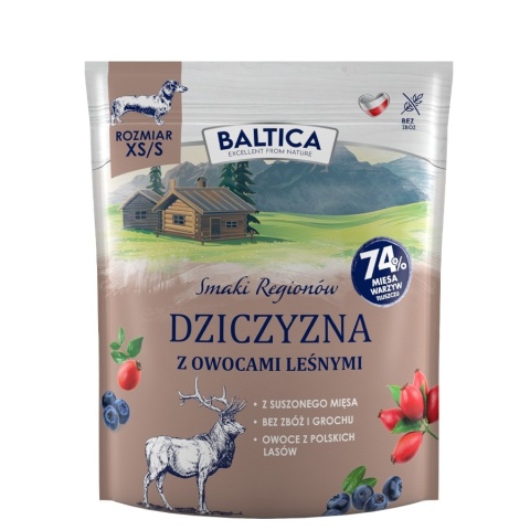 BALTICA - Dziczyzna z owocami leśnymi dla ras małych XS/S 1kg