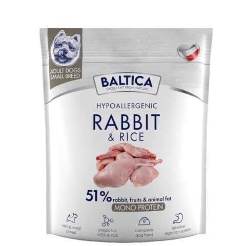 BALTICA - NUTRACEUTIC - hipoalergiczna karma z królikiem i ryżem XS/S 1kg