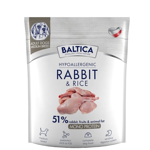 BALTICA - NUTRACEUTIC - hipoalergiczna karma z królikiem i ryżem M 1kg