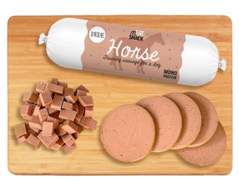 Paka Zwierzaka - PEPE Horse - Kiełbaska treningowa Konina 200g