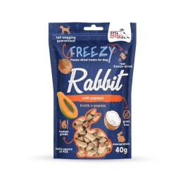 Syta Micha - FREEZY - Liofilizowane przysmaki dla psa Królik z papają 40g