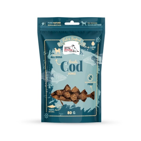 Syta Micha - Fish & Seafood - Przysmaki z dorszem dla psa 80g