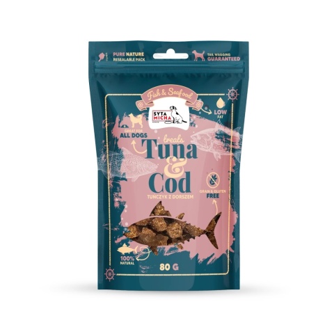 Syta Micha - Fish & Seafood - Przysmaki z tuńczykiem i dorszem 80g