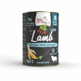 Syta Micha - Jagnięcina z czarną marchwią i bananem 400g Junior