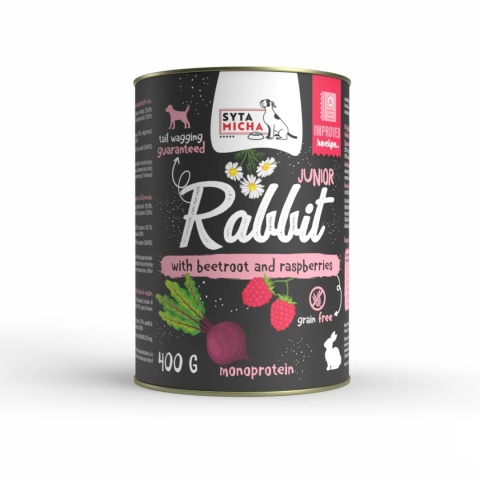 Syta Micha - Królik z burakiem i malinami 400g Junior