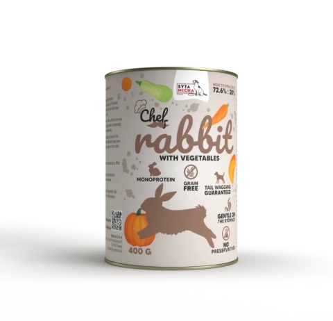Syta Micha - Królik z warzywami Chef - mokra karma dla psa 400g