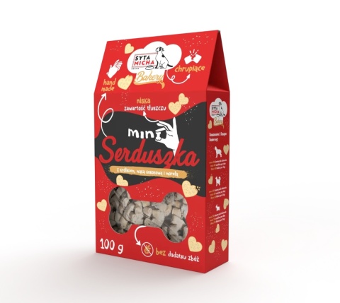Syta Micha - Mini serduszka - ciasteczka z królikiem, mąką kokosową i morelą 100g