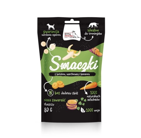Syta Micha - Smaczki dla psa z batatem, marchewką i bananem WEGE 80g