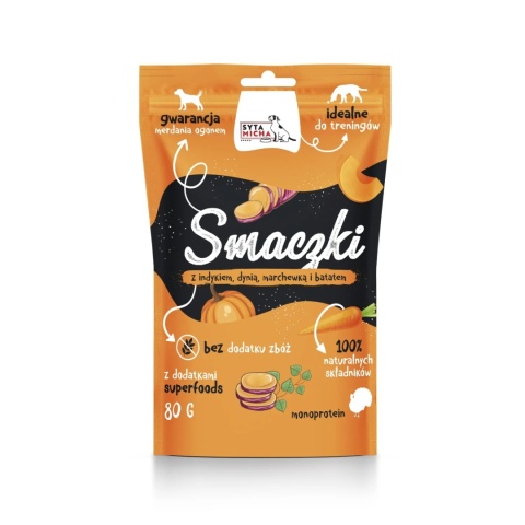 Syta Micha - Smaczki z indykiem, dynią, marchewką i batatami 80g