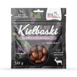 Syta Micha - Super kiełbaski z jeleniem i czarną porzeczką 100g