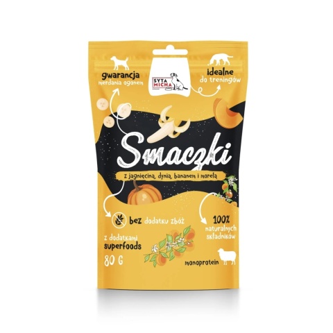 Syta Micha - Smaczki z Jagnięciną, dynią, bananem i morelą 80g