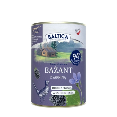 BALTICA - Bażant z sarniną - mokra karma dla psów dorosłych 400g