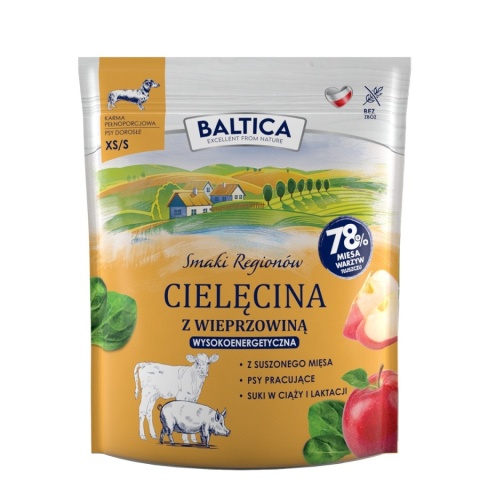 BALTICA - Cielęcina z wieprzowiną dla ras małych XS/S 1kg