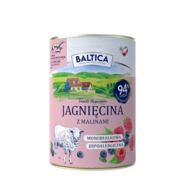 BALTICA - Jagnięcina z malinami - mokra karma dla psów dorosłych 400g