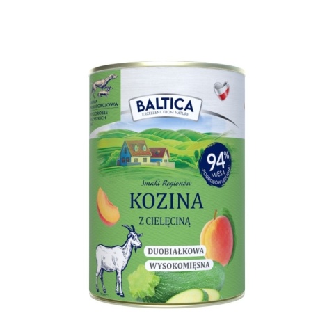 BALTICA - Kozina z cielęciną - mokra karma dla psów dorosłych 400g