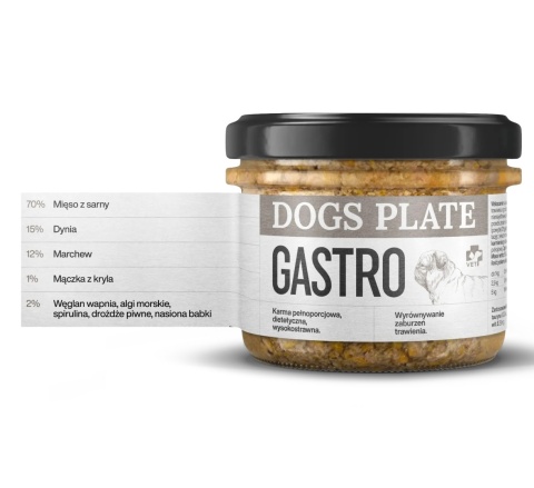 Dogs Plate Vet Gastro - Karma mokra dla psów z chorobami układu pokarmowego 180g