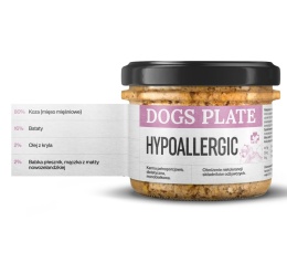 Dogs Plate Vet Hypoallergic - Karma mokra dla psów z alergią pokarmową 180g