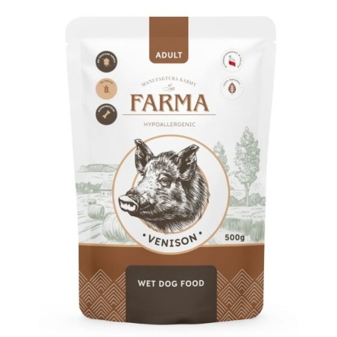 FARMA - Manufaktura - Karma mokra dla psa - Dziczyzna 500g