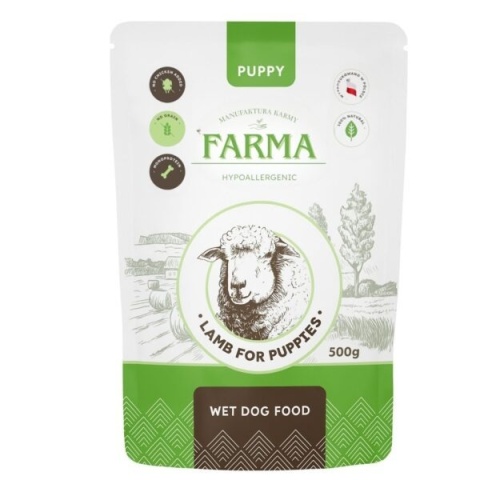 FARMA - Manufaktura - Karma mokra dla psa - Jagnięcina Puppy 500g