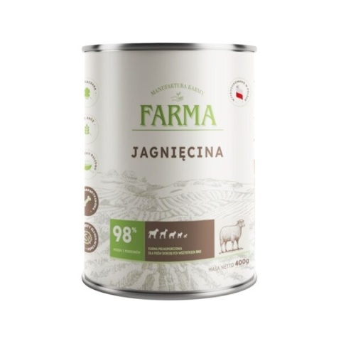 FARMA - Select Jagnięcina - Monoproteinowa karma mokra dla psa 400g