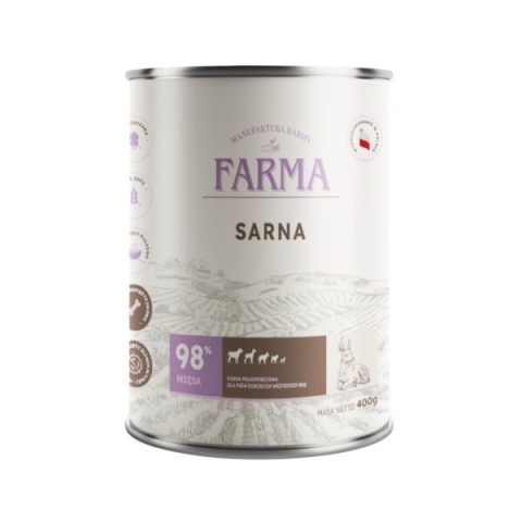 FARMA - Select Sarna - Monoproteinowa karma mokra dla psa 400g