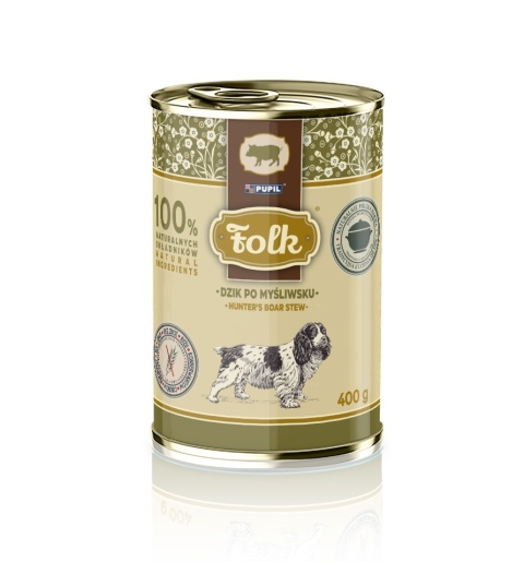 FOLK - Dzik po myśliwsku - Karma mokra dla psa 400g