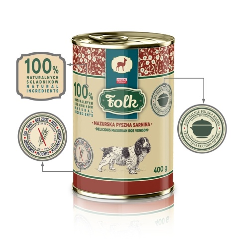 FOLK - Mazurska pyszna sarnina - Karma mokra dla psa 400g