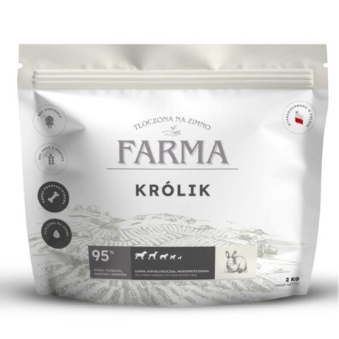 Farma - Hipoalergiczna karma tłoczona na zimno - Królik 2kg