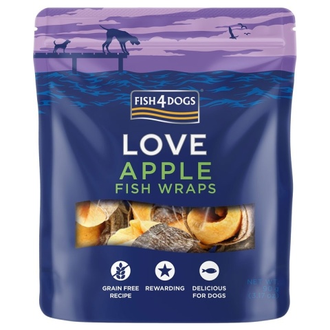 Fish4Dogs - Apple Fish Wraps - Przysmaki dla psa - jabłko owinięte plastrem ryby 90g