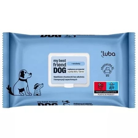 LUBA - my best friend DOG - Nawilżane chusteczki do oczyszczania i ochrony skóry oraz sierści Twojego Pupila 60szt.