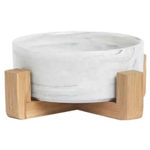 Miska ceramiczna dla psa 400ml - marmurowa - szary