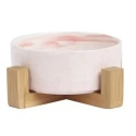 Miska ceramiczna dla psa 850ml - marmurowa - różowy