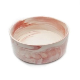 Miska ceramiczna dla psa 850ml - marmurowa - różowy