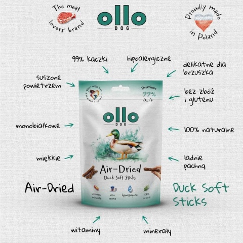 Ollo Air-Dried Duck Soft Sticks - Przysmaki dla psa z Kaczki 80g