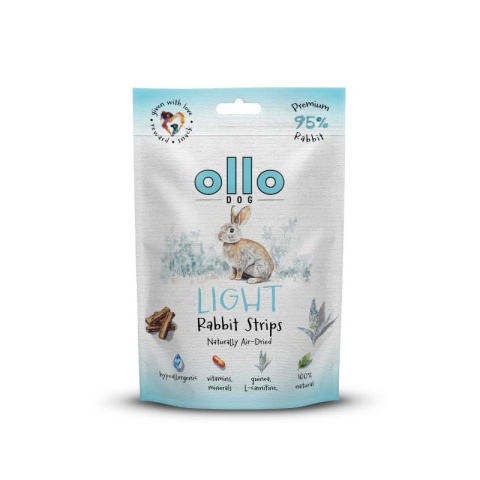 Ollo Air-Dried Light Rabbit Strips - Przysmaki funkcyjne dla psa 80g
