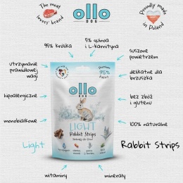 Ollo Air-Dried Light Rabbit Strips - Przysmaki funkcyjne dla psa 80g