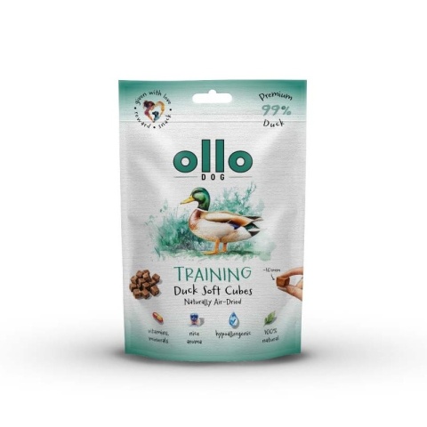 Ollo Air-Dried Training Duck Cubes - przysmaki treningowe dla psa z kaczką 80g