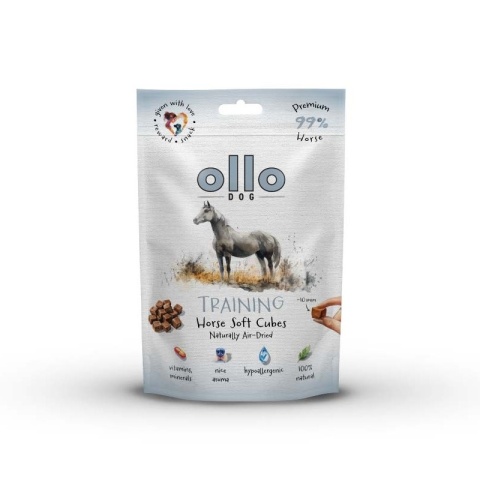Ollo Air-Dried Training Horse Cubes - przysmaki treningowe dla psa z koniny 80g
