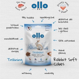 Ollo Air-Dried Training Rabbit Cubes - przysmaki treningowe dla psa z królika 80g