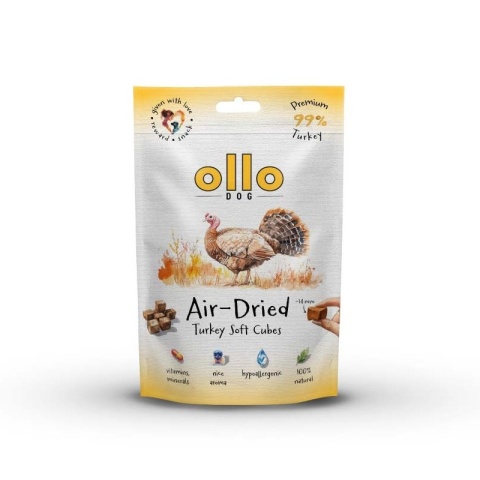 Ollo Air-Dried Training Turkey Cubes - przysmaki treningowe dla psa z indykiem 80g