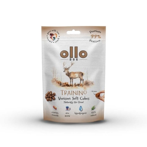 Ollo Air-Dried Training Vension Cubes - przysmaki treningowe dla psa z jelenia 80g