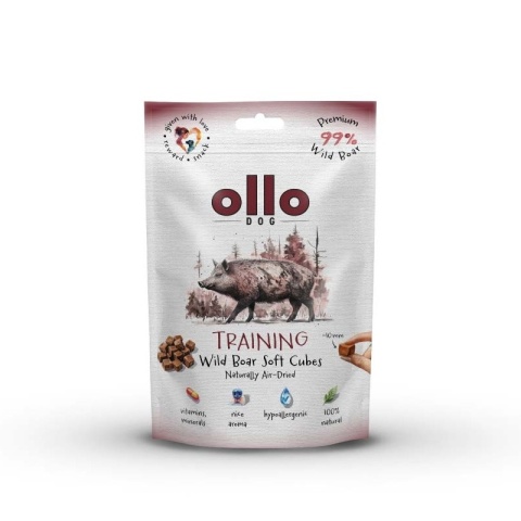 Ollo Air-Dried Training Wild Boar Cubes - przysmaki treningowe dla psa z dzika 80g