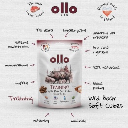 Ollo Air-Dried Training Wild Boar Cubes - przysmaki treningowe dla psa z dzika 80g