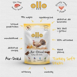 Ollo Air-Dried Turkey Soft Sticks - Przysmaki dla psa z Indyka 80g
