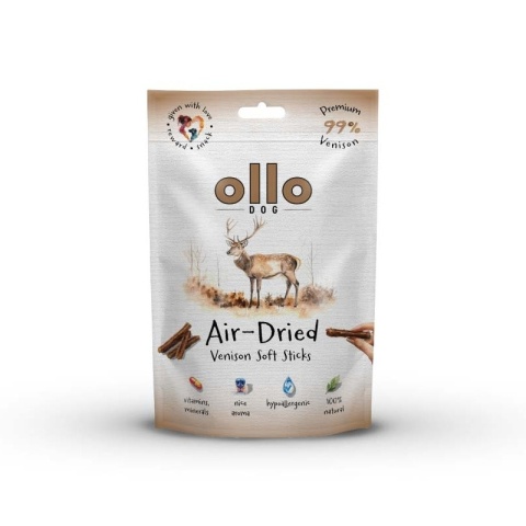 Ollo Air-Dried Venison Soft Sticks - Przysmaki dla psa z Jelenia 80g