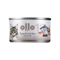 Ollo Cat - nr 12 Tuńczyk i Kurczak z Krewetkami - Uzupełniająca karma mokra dla kota w galarecie 70g