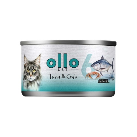 Ollo Cat - nr 6 Tuńczyk i Krab - Uzupełniająca karma mokra dla kota w bulionie 70g