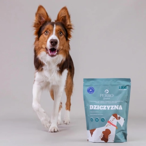 PERRO Gourmet - Karma tłoczona na zimno dla psów dorosłych średnich i dużych ras Dziczyzna 1kg