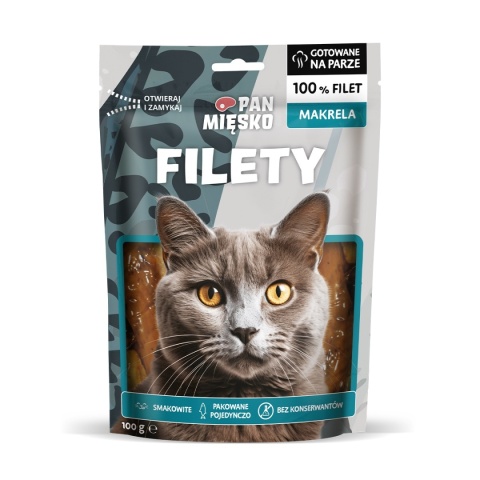 Pan Mięsko - Przysmak dla kota Filet z makreli 100g
