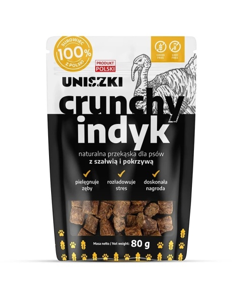 Uniszki - Crunchy indyk z szałwią i pokrzywą 80g
